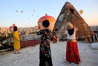 With its famous underground cities and its ,fairy chimney, volcanic cones and hot air balloon trips, Turkey's Cappadocia enjoys increasing popularity among foreign visitors all over the world. (AA Photo)