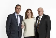 Photo provided by FIBA Group on Oct. 22, 2019 shows Murat u00d6zyeu011fin (L), the newly-appointed FIBA and FINA holdings chairman, vice-chair Ayu015fecan u00d6zyeu011fin Oktay (C) and their father Hu00fcsnu00fc u00d6zyeu011fin.,