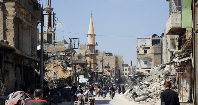 مدينة دوما في الغوطة الشرقية بعد استيلاء النظام عليها الفرنسية