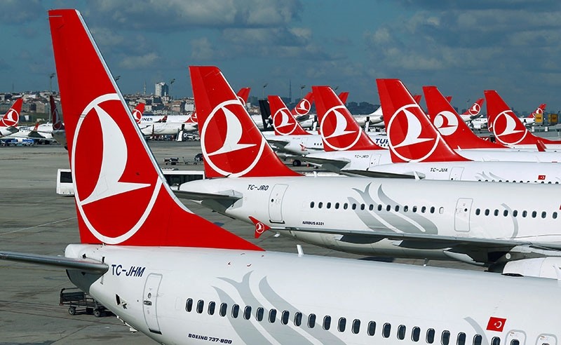 Turkish Airlines aircraft are parked at the Ataturk International Airport in Istanbul, Turkey, December 3, 2015. (Reuters Photo)
