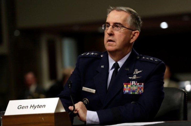 U.S. Air Force General John Hyten, Commander of U.S. Strategic Command, testifies in a Senate Armed Services Committee hearing on Capitol Hill in Washington, U.S., April 4, 2017. (Reuters Photo)
