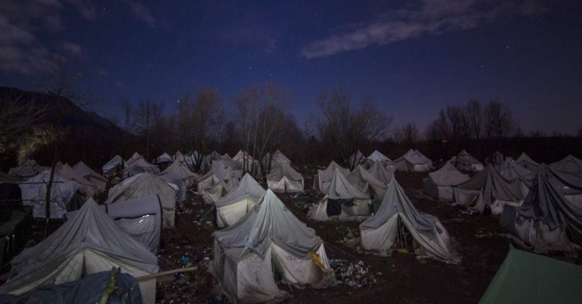 Empty tents that were used to accommodate migrants at the Vucjak makeshift camp, Bihac, Dec. 10, 2019. (AP Photo)