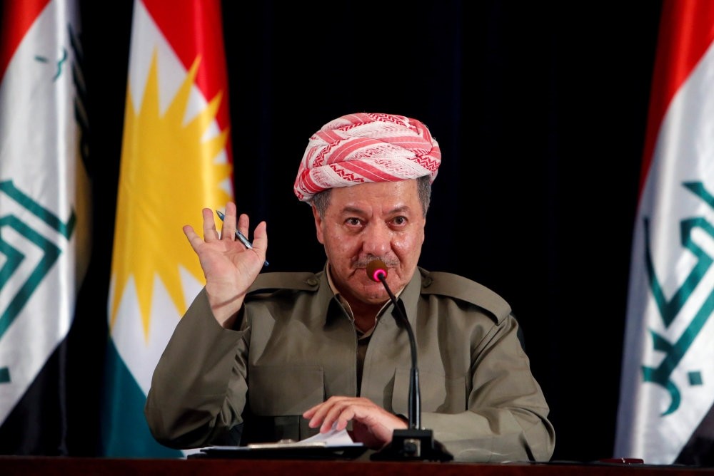 KRG President Masoud Barzani speaks during a news conference in Irbil, Iraq, Sept.24. 