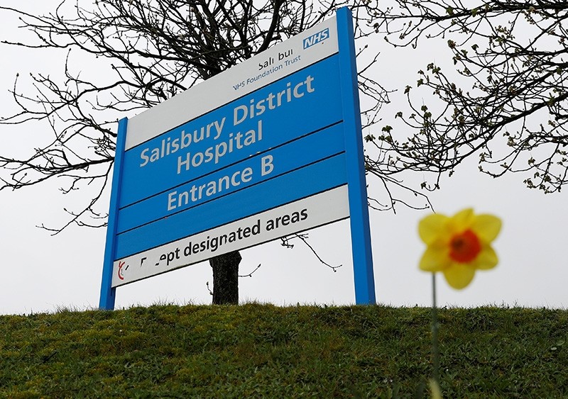 A sign outside Salisbury District Hospital is seen after Yulia Skripal was discharged, in Salisbury, Britain, April 10, 2018. (Reuters Photo)