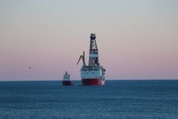 Turkish drilling vessel Yavuz drops anchor off the port of Tau015fuu00e7u in the southern Mediterranean province of Mersin, Jan. 11, 2019. (AA Photo)