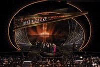 The cast and crew of ,Parasite, accept the award for best picture at the Oscars on Sunday, Feb. 9, 2020, at the Dolby Theatre in Los Angeles. (AP Photo)