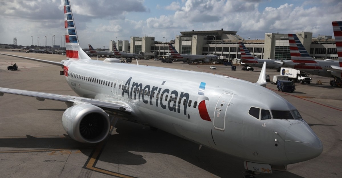 An American Airlines Boeing 737 Max 8 is seen as it pulls into its gate after arriving at the Miami International Airport from LaGuardia Airport on March 13, 2019 in Miami, Florida. (AFP Photo)
