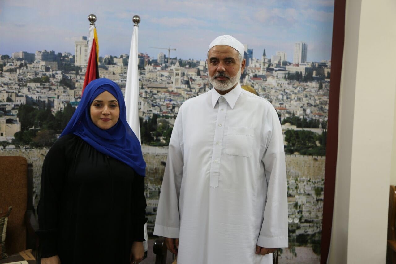 Daily Sabah's Zeynep Bayramoğlu with Hamas leader Ismail Haniyeh