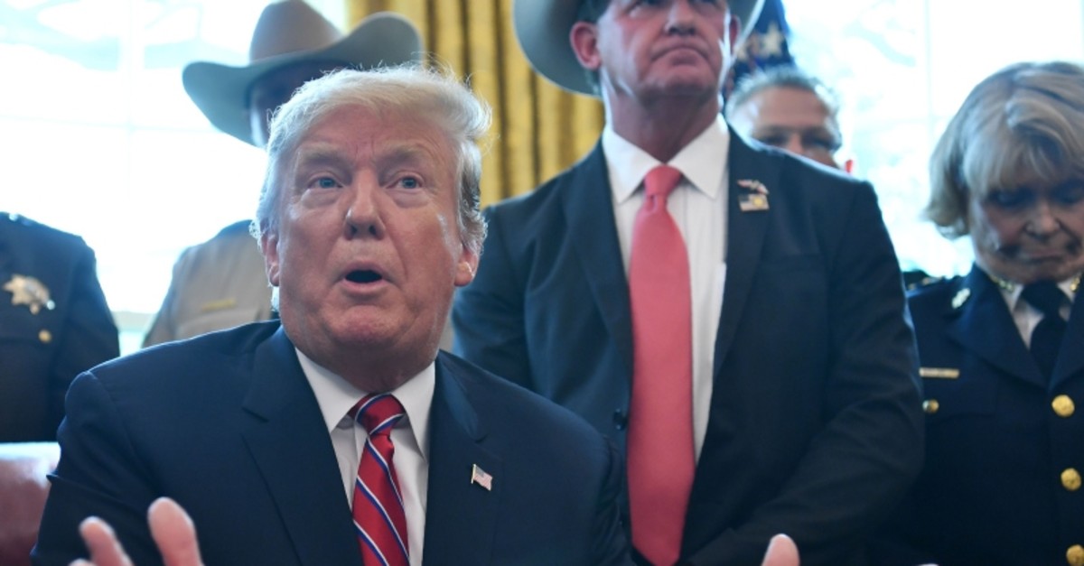 US President Donald Trump speaks on border security from the Oval Office of the White House in Washington, DC, March 15, 2019 (AFP Photo)