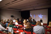 A photo from the speech of  Patricia Falcao in November. 