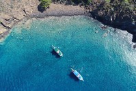 Suluada's turquoise waters are only accessible by boat.