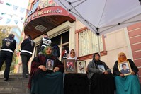 Kurdish mothers whose children abducted by PKK terrorist group have been continuing their sit-in protest for 73 days in front of HDP headquarters in Diyarbak?r, Nov. 12, 2019. 