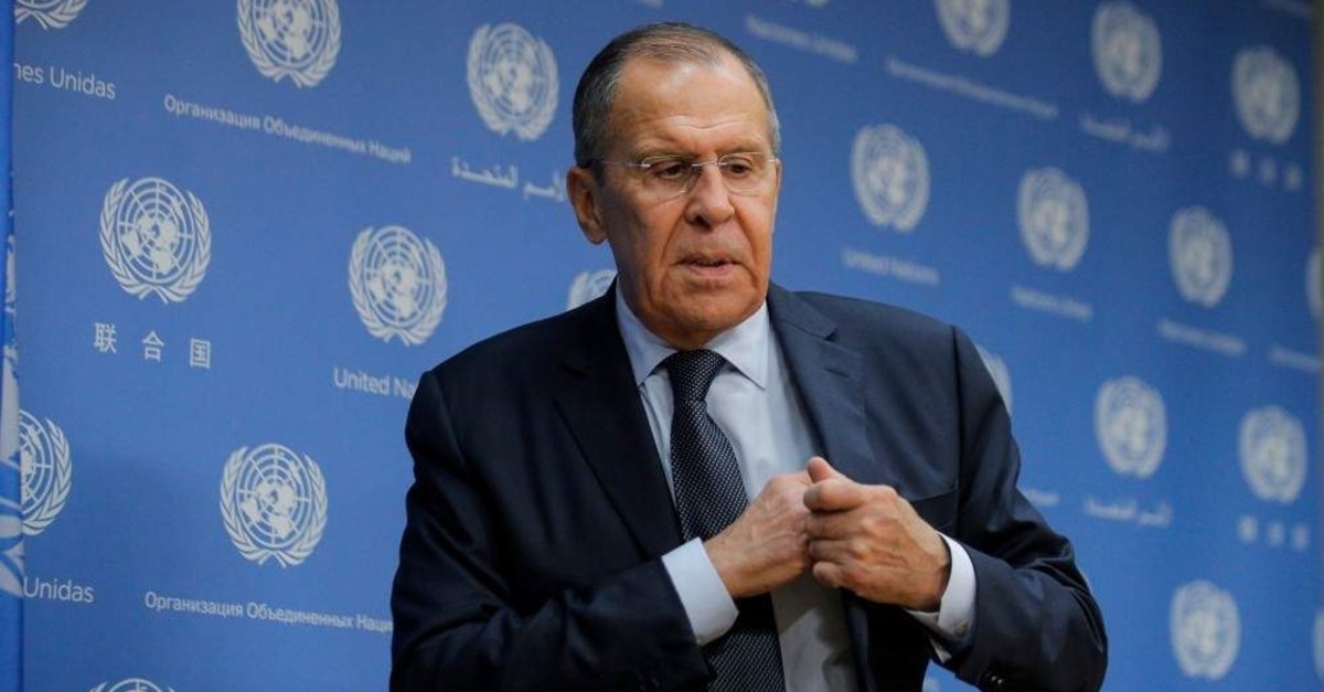Sergey Lavrov gestures at a news conference on the sidelines of the 74th session of the United Nations General Assembly at U.N. headquarters in New York (Reuters Photo)