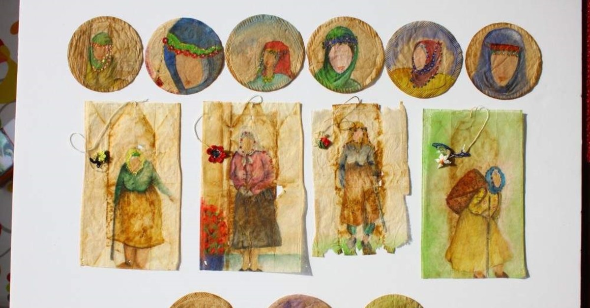 Turkish Artist Creates Miniature Paintings On Used Tea Bags