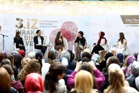 From left to right, Ayu015fe u00d6ren, Nevriye Yu0131lmaz, Su00fcmeyye Boyacu0131, Oylum Talu, Samah Safi Bayazid and Nehir u00d6zzengin.