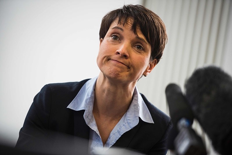 This file photo taken on February 22, 2016 shows Frauke Petry, leader of Germany's populist AfD (Alternative for Germany) party, during a press conference in Berlin. (AFP Photo)