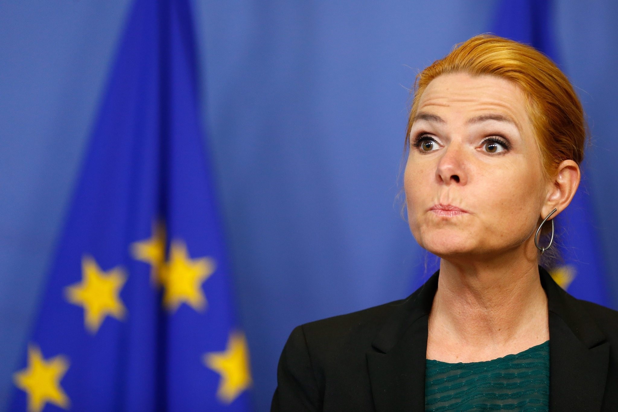Danish Minister for Immigration, Integration and Housing Inger Stojberg during a press conference at the EU Commission in Brussels, Belgium, 06 January 2016. (EPA Photo)