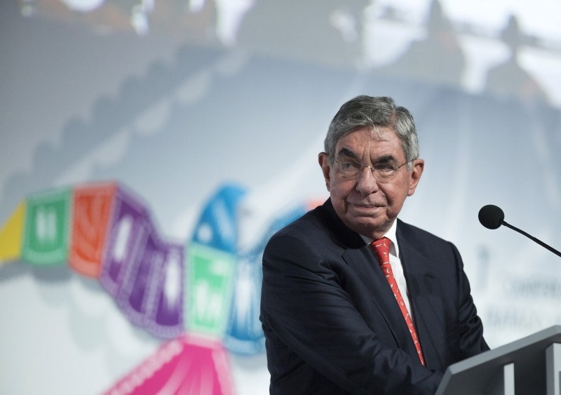 Oscar Arias, President of the Arias Foundation, Nobel Peace Prize Laureate and former president of Costa Rica, attends the Arms Trade Treaty meeting in Cancun Aug. 24, 2015. (Reuters Photo)
