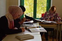 Students attend a Turkish class in Mostar in this undated photo. (COURTESY OF YUNUS EMRE INSTITUTE) 