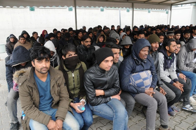 This file photo dated Dec. 05, 2018 shows migrants pushed back to Turkey by Greek officials waiting at an internment center in Meriu00e7 district of northwestern Turkey's Edirne province. (DHA Photo)