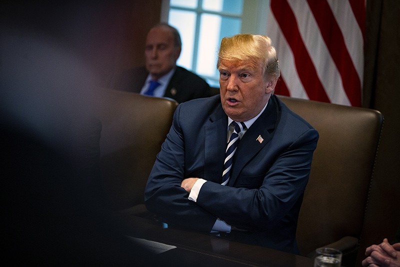 U.S. President Donald Trump speaks about the hostages released from North Korea, during a Cabinet meeting in the Cabinet Room of the White House, in Washington, D.C., USA, May 9, 2018. (EPA Photo)