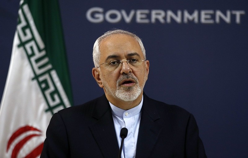 Iranian Foreign Minister Mohammad Javad Zarif speaks during a press conference after talks with his Serbian counterpart Ivica Dacic, in Belgrade, Serbia (AP Photo)