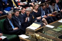 British Prime Minister Theresa May speaks at the House of Commons about the Brexit options, London, Britain, March 27, 2019.