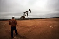 An oil well owned and operated by the Apache Corporation in the Permian Basin in Texas.