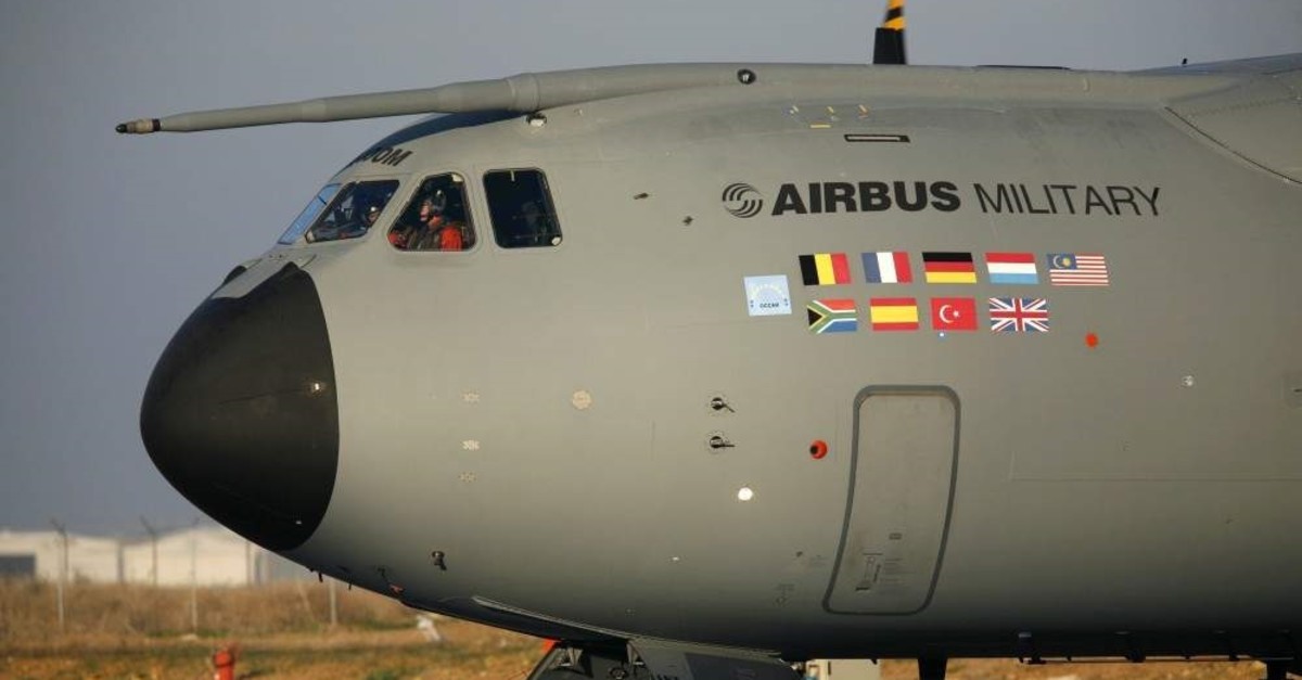 An Airbus A400M military transport plane is pictured before taking off on its maiden flight in the Andalusian capital of Seville Dec. 11, 2009 (Reuters File Photo