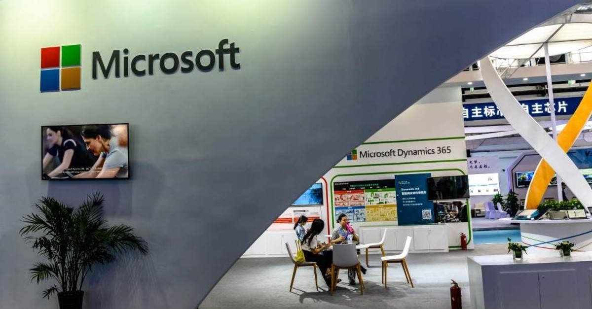 A Microsoft booth at the 12th China-Northeast Asia Expo in Changchun city, northeast China's Changchun province, August 23, 2019. (Imagine China via REUTERS)