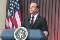 Played by Kiefer Sutherland, the character Tom Kirkman becomes the U.S. president as the designated survivor.