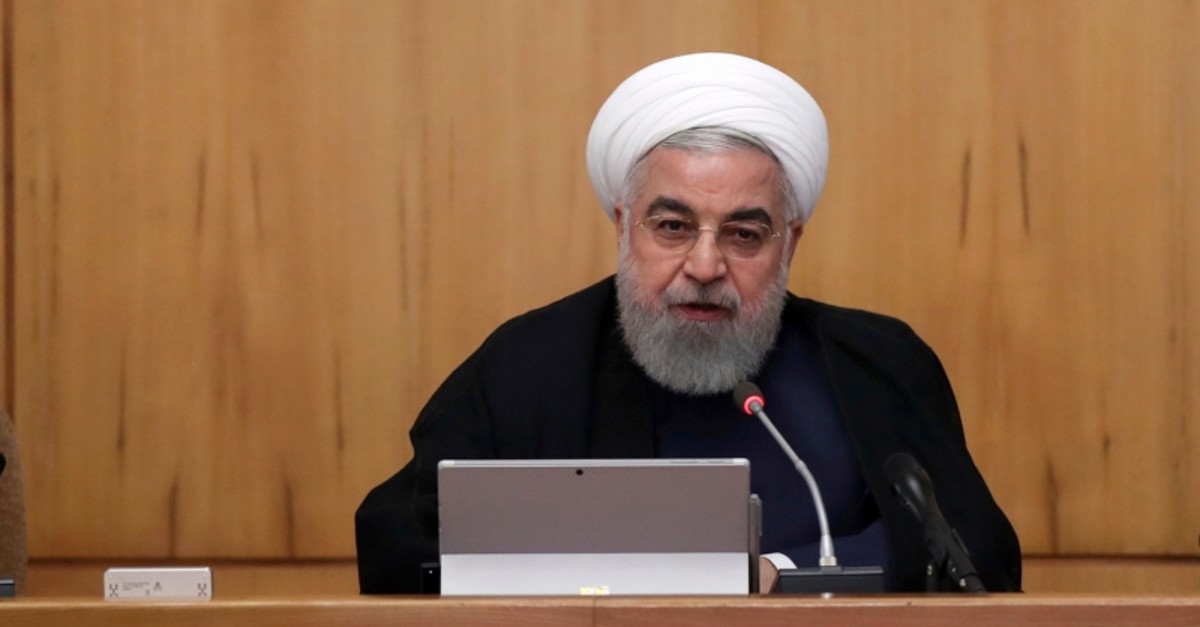 Iranian President Hassan Rouhani speaks in a cabinet meeting in Tehran, Iran, Wednesday, Sept. 18, 2019. (AP Photo)