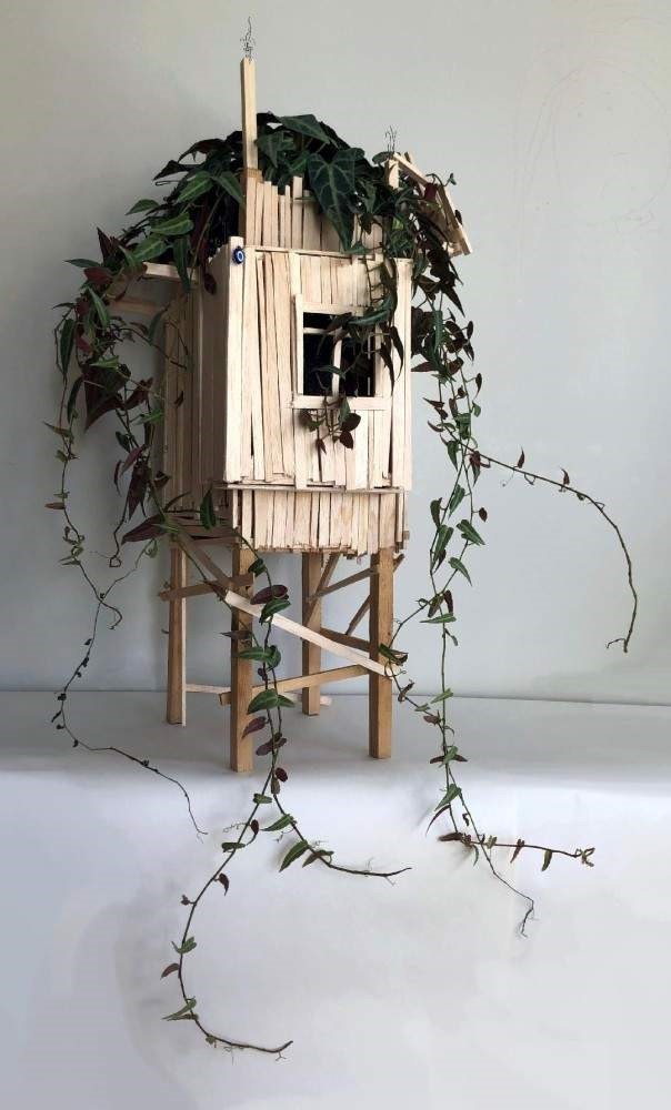 ,Untitled, (2019) by Go?kc?en Ataman, wood, evil eye, live plant, 30 cm x 30 cm x 60 cm