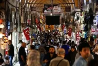Tourists visit Istanbul's Grand Bazaar, one of the city's main tourist attractions, Friday, Aug. 17, 2018. (AP Photo)