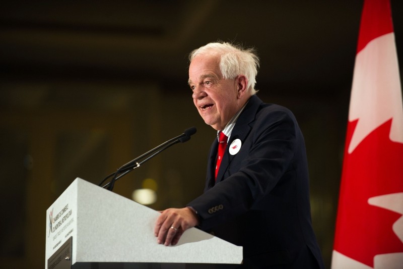 In this file photo taken on March 16, 2016, Canada's Immigration, Citizenship and Refugees Minister John McCallum speaks at the board of trade of Metropolitan Montreal. (AFP Photo)