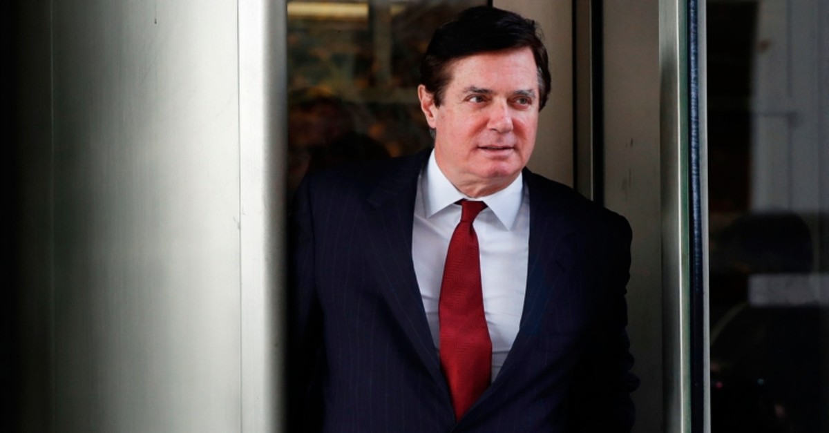 In this file photo taken on Monday, Nov. 6, 2017, Paul Manafort, President Donald Trump's former campaign chairman, leaves the federal courthouse in Washington. (AP Photo)