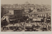 Pascal Sebah (Turkish, 1823-1886). u201cSuleymaniye Mosque and Eminonu Square,u201d ca. 1860-1880. Gelatin silver photograph, sheet- height- 12 inches, photo courtesy of the Brooklyn Museum.