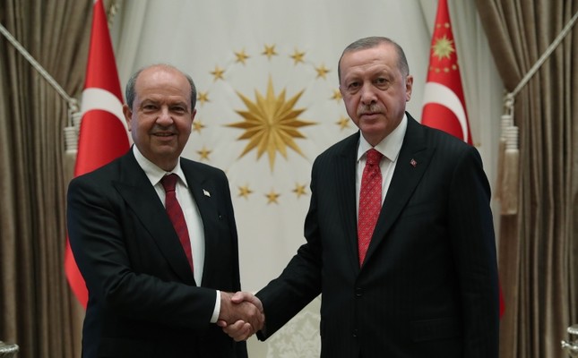 TRNC PM Tatar (L) and President ErdoÄan