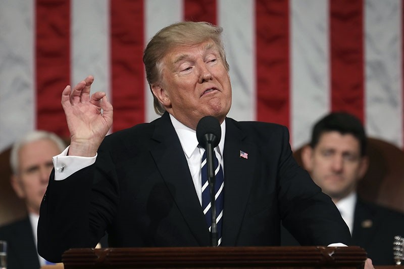 President Donald Trump addresses a joint session of Congress on Capitol Hill in Washington. (AP Photo)