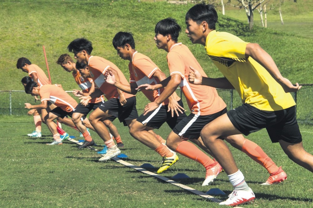 Young Chinese players sent by China's Shandong Luneng football club attend a training session at the Luneng Brazil Sports Center located in Porto Feliz, some 120 kilometers from Sao Paulo.
