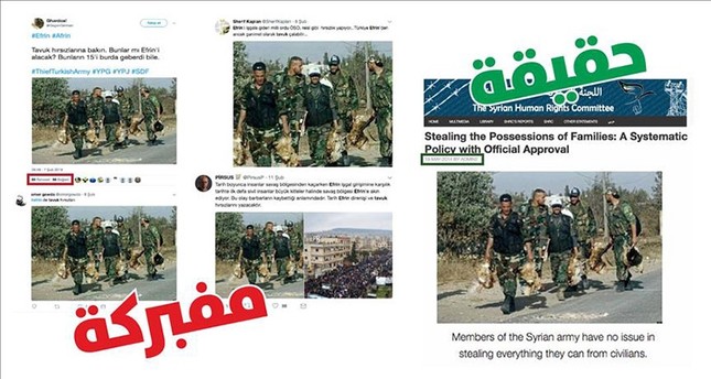 أنصار ب ي د الإرهابي يسعون لتشويه غصن الزيتون عبر استخدام صور وأخبار كاذبة