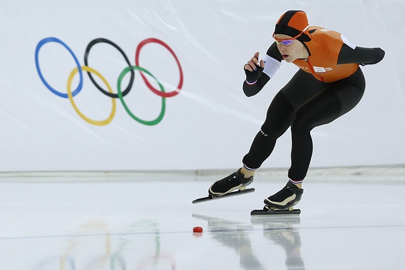 Netherlands' Irene Wust competes to win gold at the 2014 Sochi Winter Olympics. (AFP Photo)