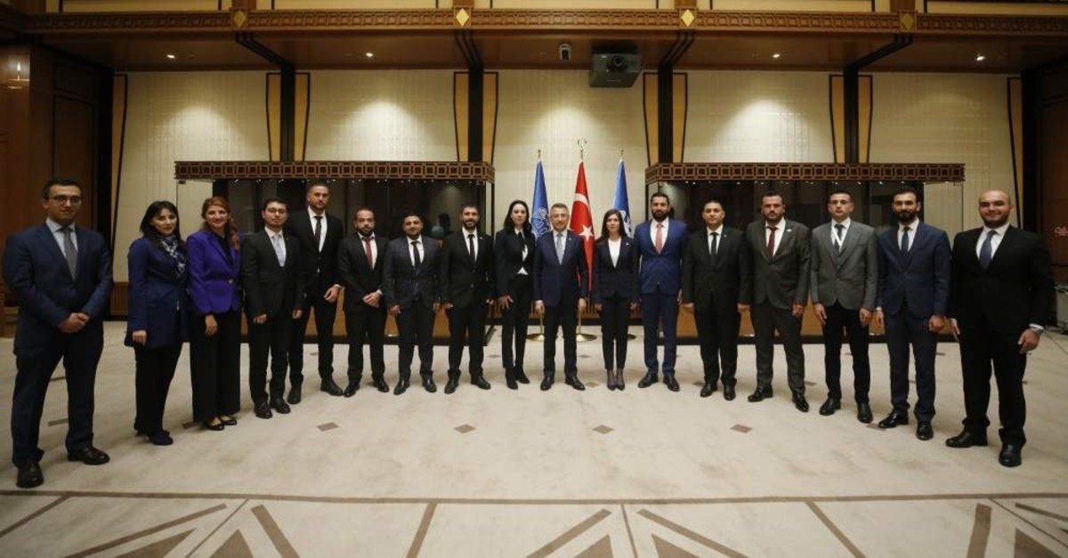 Vice President Fuat Oktay received a group of young Turkish Cypriots at the Presidential Complex, Ankara, Nov. 6, 2019. (AA Photo)