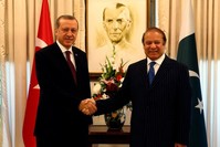 Turkish President Recep Tayyip Erdou011fan and Pakistanu2019s Prime Minister Nawaz Sharif.