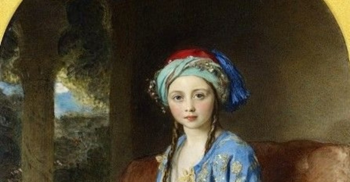 An oil painting of Victoria, Princess Royal, in an Ottoman-style costume by William Charles Ross.