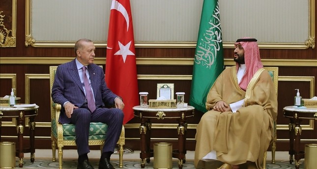 الرئيس أردوغان مع ولي العهد السعودي محمد بن سلمان الأناضول