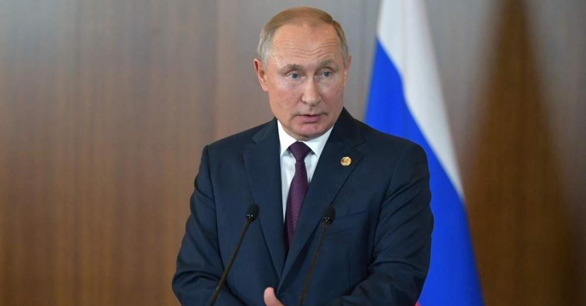 Russian President Vladimir Putin speaks at a news conference after the BRICS summit in Brasilia, Brazil Nov.14, 2019 (Reuters Photo)