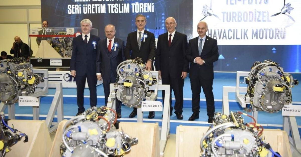 Turkey's first domestically developed aviation engine was delivered for mass production with a ceremony held on Jan. 15, 2020. (IHA Photo)
