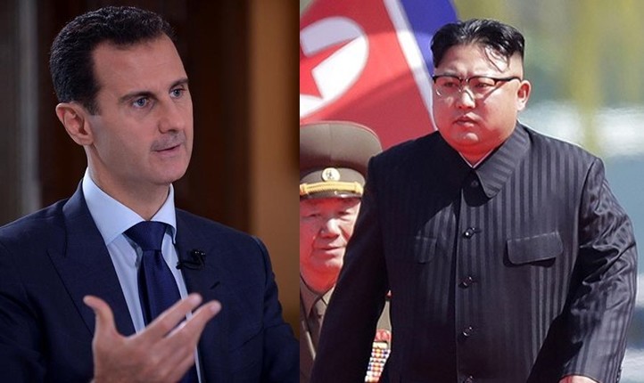 This combination shows dictators of Syria (Bashar Assad - L) and North Korea (Kim Jong Un)