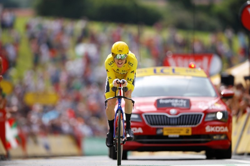 Team Sky rider Geraint Thomas of Britain in action during the 20th stage of the 105th edition of the Tour de France cycling race over 31km, France, 28 July 2018.  (EPA Photo)